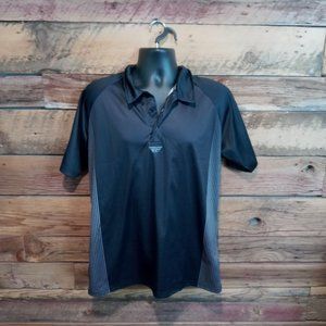 Fly Racing Shirt Mens Size Medium Black Striped Underarm Panel Polo Style